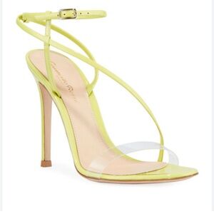 GIANVITO ROSSI
Patent Clear-Strap Asymmetric Sandals | Size 37 1/2 (7.5)